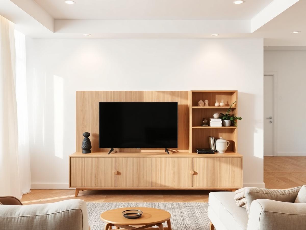 Kabinet TV gaya Scandinavian